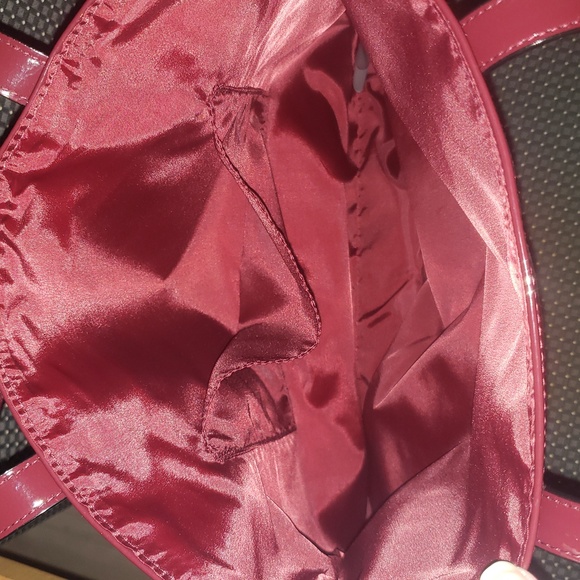 Victoria's Secret Glossy Red Tote - Picture 4 of 9